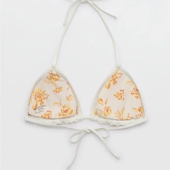 NWT Aerie Cream Crochet Bikini Top The Sun-Lover Crochet Bikini Top size large - Picture 4 of 7